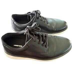 Lands' End Mens Everywear Casual Oxford Shoes Black Walking Golf Office Size 10